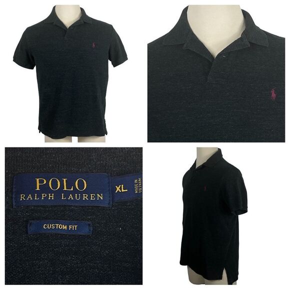 Polo Ralph Lauren Other - Men's Polo‎ Ralph Lauren Black Heather Custom-Slim Fit 100% Cotton Polo XL